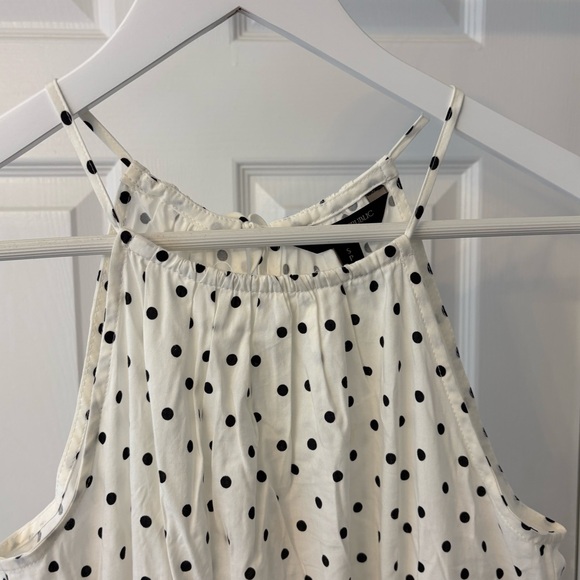 Banana Republic White & Black Polkadot Sleeveless Maxi Dress Size Small Cotton - Picture 11 of 14